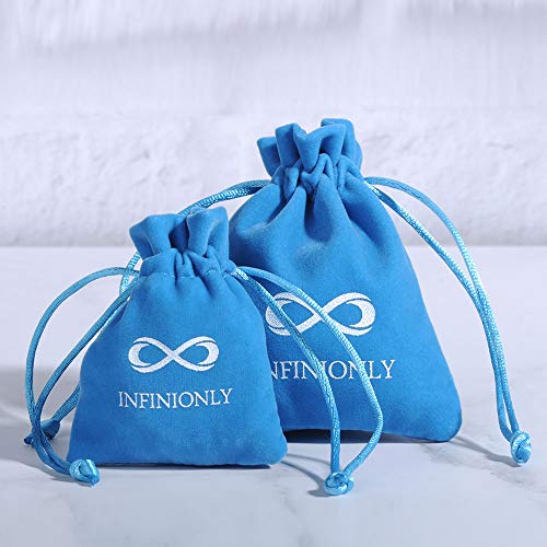 INFINIONLY Women's / Girls' Necklace Pendant 925 Sterling Silver Necklace Infinity Symbol Necklace Inlaid Mini Heart Adjustable Chain