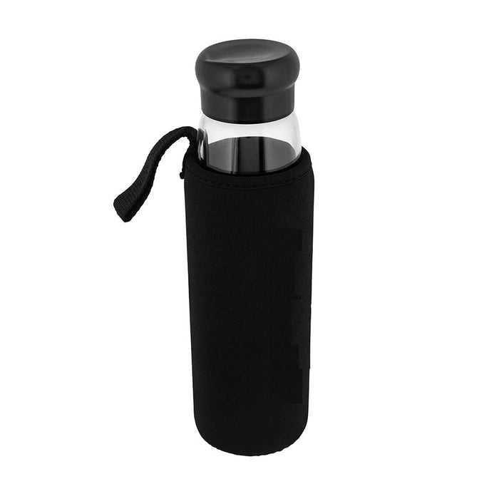 Hans Larsen Water bottle for kids, Glass water bottle with sleeve | Water bottle 500 mL, Hot water bottle with airtight Lids, water bottle bpa free, Glass water bottle for everyday use.