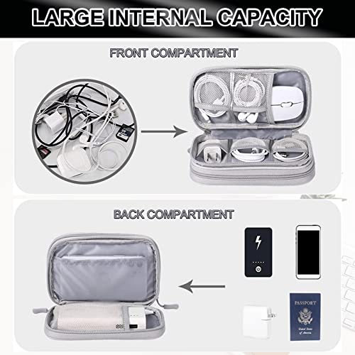 ikeoat Portable Electronic Accessories Bag Organizer, Travel Cable Gadgets Pouch for Charger, USB Cables, SD Memory Cards, Flash Hard Drive, Power Bank, Ear phone, S