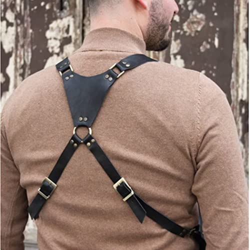 HLGQ Men Retro Strap Hidden Underarm Shoulder Bag, Adjustable PU Leather Double Shoulder Armpit Bag Anti-theft Wallet Outdoors Mobile Phone Holster Bag,Light brown