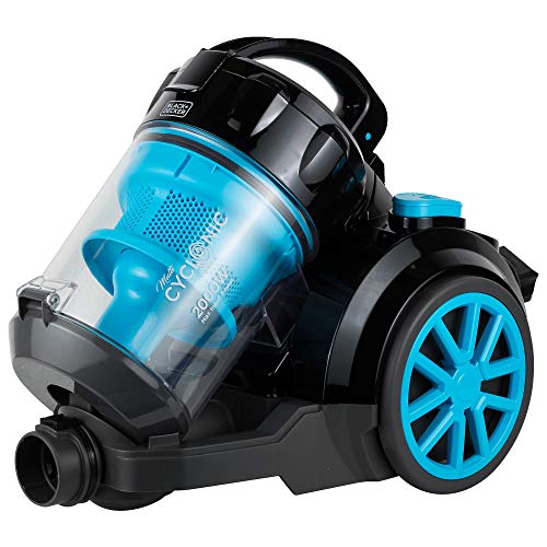 BLACK+DECKER Multi Cyclone Bagless Corded Vacuum Cleaner, 2000W, 2.5L Capacity, 6-Stage HEPA Filtration, Variable Speed, 289 Air Watts, Auto Cord Rewind, 5m Cable, Washable Filter, Blue - VM2080-B5