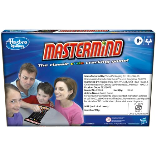 Hasbro Gaming Mastermind The Classic Code Cracking Game For Ages 8 and Up, for 2 Players