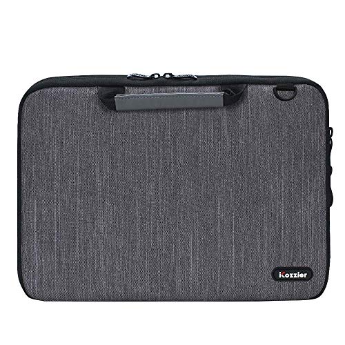 iCozzier 17 Inch Handle Laptop Briefcase Shoulder Bag Electronic Accessories Organizer Messenger Carrying Case Sleeve Protective Bag with Shoulder&Luggage Strap - Grey