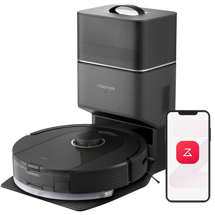 roborock Q5 Pro+ Robot Vacuum and Mop, Self-Emptying, 5500 Pa Max Suction, DuoRoller Brush, Hands-Free Cleaning for up to 7 Weeks, Precise Navigation, Perfect for Hard Floors, Carpets, and Pet Hair