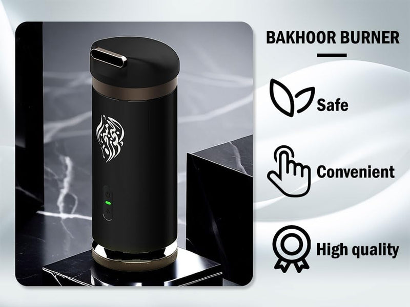 Hitopin Electric Incense Burner - USB Rechargeable Bakhoor Incense Burner for Car and Home (Black)
