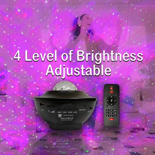 INFLUX Star Projector 3 in 1 Night Light with Remote Control, Bluetooth Speaker, and Galaxy Nebula Effects for Kids-Star Night Light, LED Ceiling Lamp, and Home Decor Gift for Bedroom, Gaming