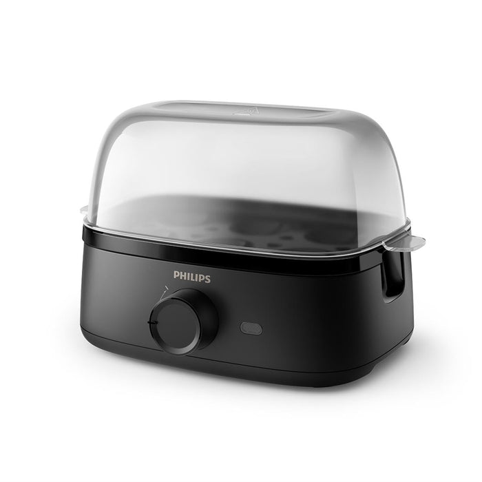 Philips Egg Cooker 3000 Series - 400W, 6 Eggs Capacity, Cooking Levels, Poached Accessory, Ready Signal, Black - HD9137/91