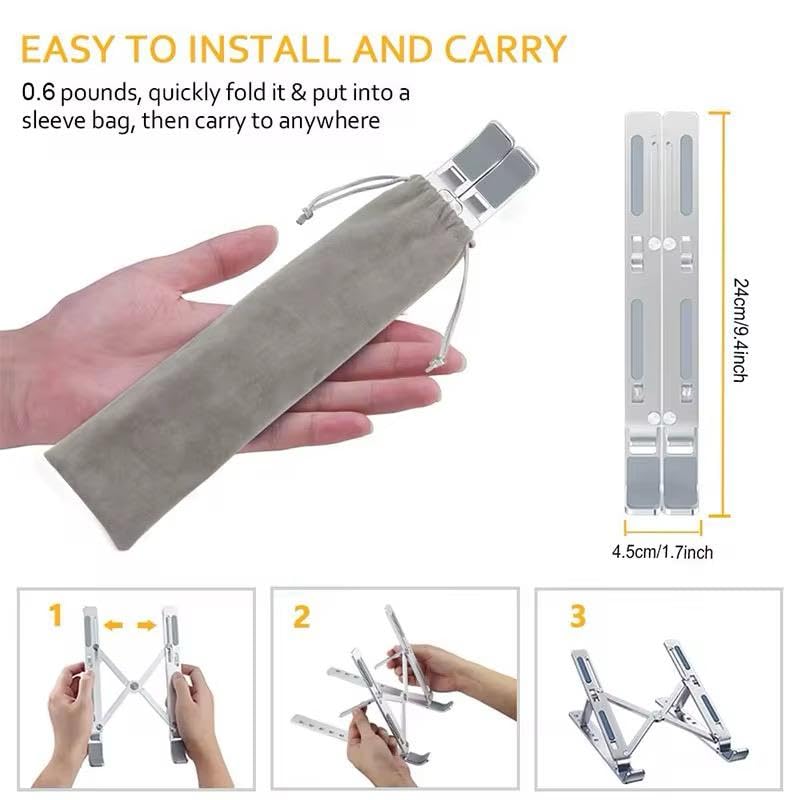 IGIBAL- COMPUTER Adjustable Laptop Stand for Desk-Portable Computer-Support Stand- Foldable Laptop Holder-Ventilated Cooling Notebook Stand-for MacBook Pro Air-Lenovo-Dell- HP-Laptops-Tablet