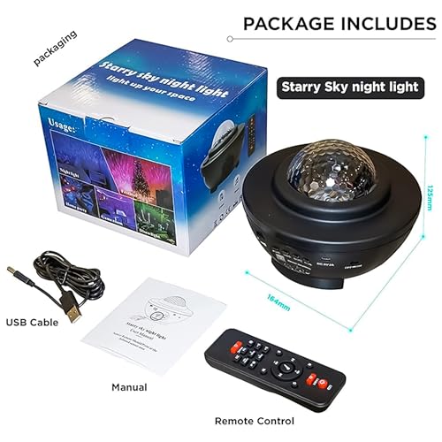 INFLUX Star Projector 3 in 1 Night Light with Remote Control, Bluetooth Speaker, and Galaxy Nebula Effects for Kids-Star Night Light, LED Ceiling Lamp, and Home Decor Gift for Bedroom, Gaming