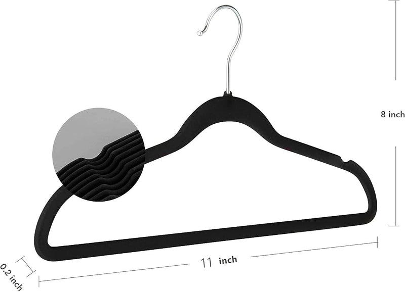 ManGotree 10 Pack (28cm) Pink Color Baby Velvet Hangers, Infant and Toddler Hangers, No-Slip Children Hangers, Ultra-Slim Space Saving Kids Hangers, Sturdy &urable Clothes Hangers.