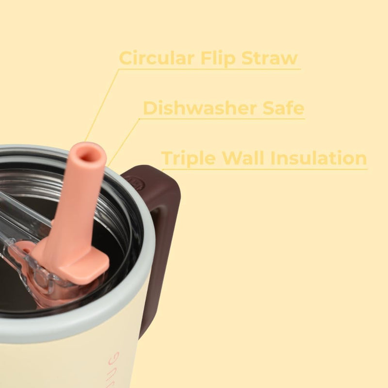 HydroJug Traveler - Modern 40 oz Tumbler with Handle & Simple Flip Straw - Car Cup Holder Friendly, Leak Resistant Water Bottle-Reusable Insulated Stainless Steel & Rubber Base - Gifts for Women & Men