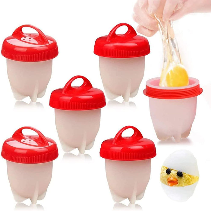 Excefore Egg Boiler Set - 6 Pieces Cooker Without Shell, Silicone Cup, Mini Portable Quick Cooking Cup, Steamed Kitchen Tools for Breakfast
