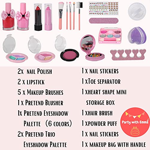 Kids Makeup Kit for Girl Real Washable Kit for Little Girls Unicorn Mermaid Girls Makeup Set with Cute Princess Cosmetic Purse Pretend Play Toy Toys for Little Girl (Mermaid Box)