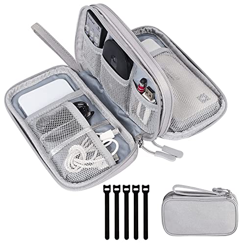 ikeoat Portable Electronic Accessories Bag Organizer, Travel Cable Gadgets Pouch for Charger, USB Cables, SD Memory Cards, Flash Hard Drive, Power Bank, Ear phone, S