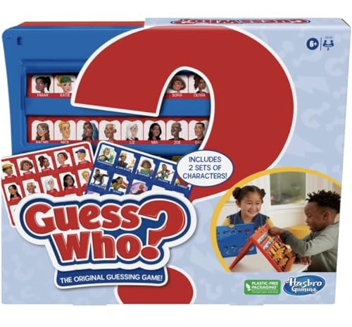 Hasbro Gaming Guess Who? Original Guessing Game, Board Game for Kids Ages 6 and Up For 2 Players, Easy to Load Frame, Double-Sided Character Sheet