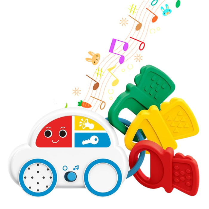 Baby Musical Toy Car with Teether | BPA-Free Push Toy with Engine Sound, Horn & Melodies | Educational Infant Toy for 6-18 Months | Baby Gift for Boys & Girls, UAE