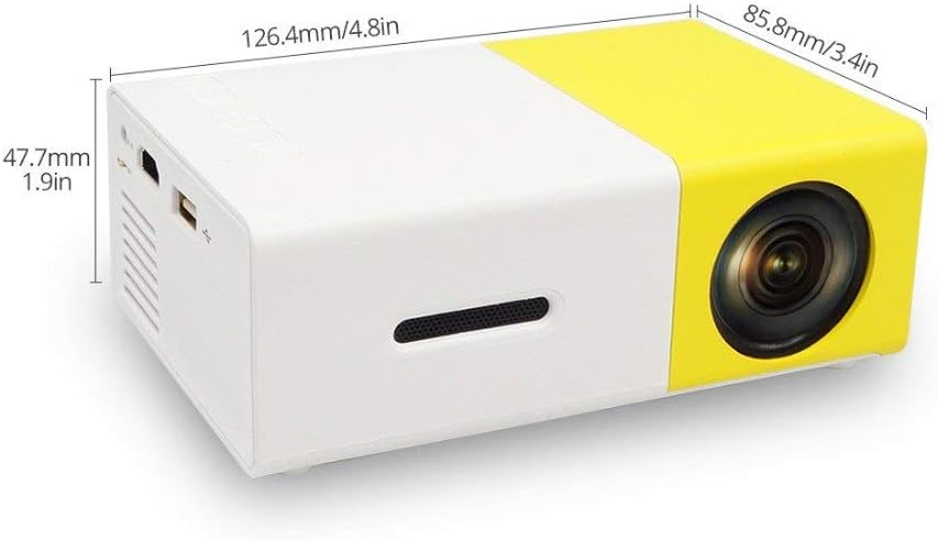 YG-300 Mini Portable High Resolution LED Projector (600 Lumens Video 1080P)