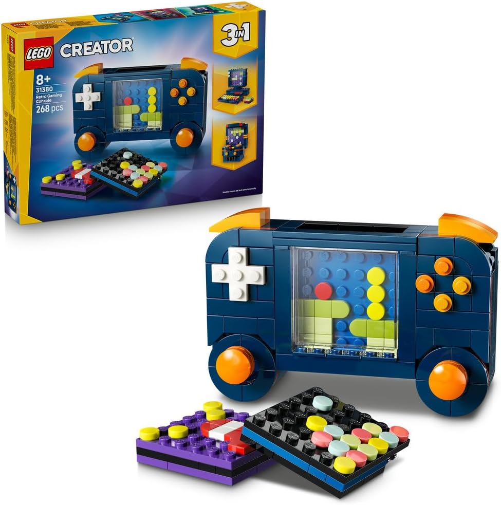 LEGO Creator 3in1 Retro Gaming Console - Transforms into an Arcade Machine or Computer w/Keyboard & Mouse - Gamer Gift Idea for 8+ Year Old Boys & Girls - 31380