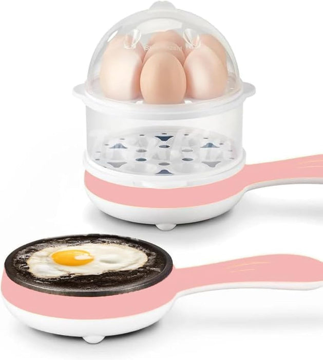 Electric Egg Cooker for 14 Eggs | Double Tier Rapid Egg Boiler for Soft, Medium, and Hard Boiled Egg, Poached, and Scrambled Egg | Omelets Maker and Vegetable Steamer