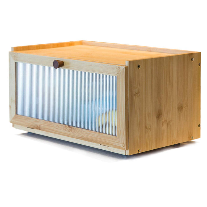 AINILE Bamboo Bread Bin Wooden Bread Boxes ? Bread Box for Bread Storage Stylish Bread Box 40 x 25 x 20 cm