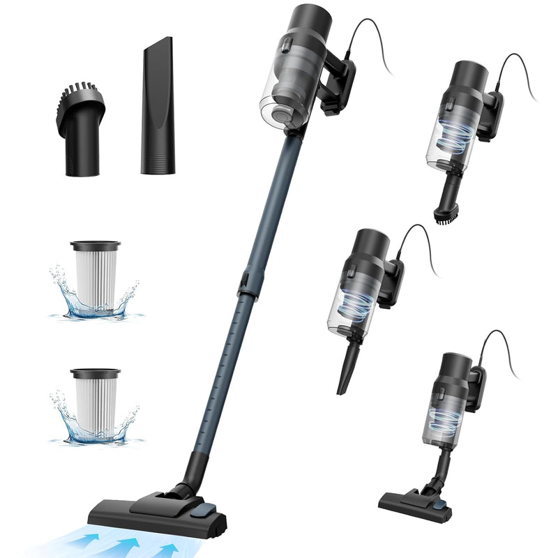 SINCHEREU Vacuum Cleaner Corded with 21KPa Handheld Vacuum Powerful Suction, Adjustable Lightweight 3 in 1 Stick Vacuum with HEPA Filter for Hard Floor