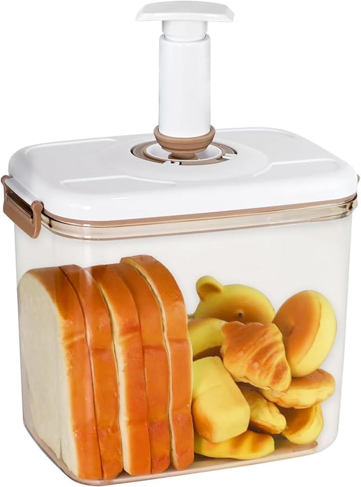THE WHITE SHOP Bread Box for Kitchen Countertop, Airtight Loaf Bread Storage Container, Time Recording Bread Keeper with Lid, Bread Holder Bin for Homemade Bread, Bun, Bagel, Loaf (Color : B)