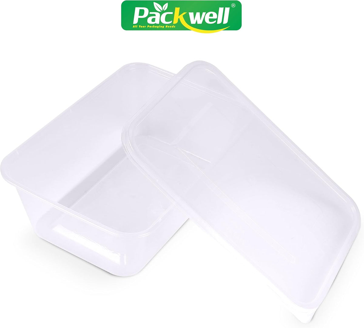 Packwell Clear Microwave Container Rectangle 750ml with Lid 15 Pcs (5PC x 3 Packs) – image 4