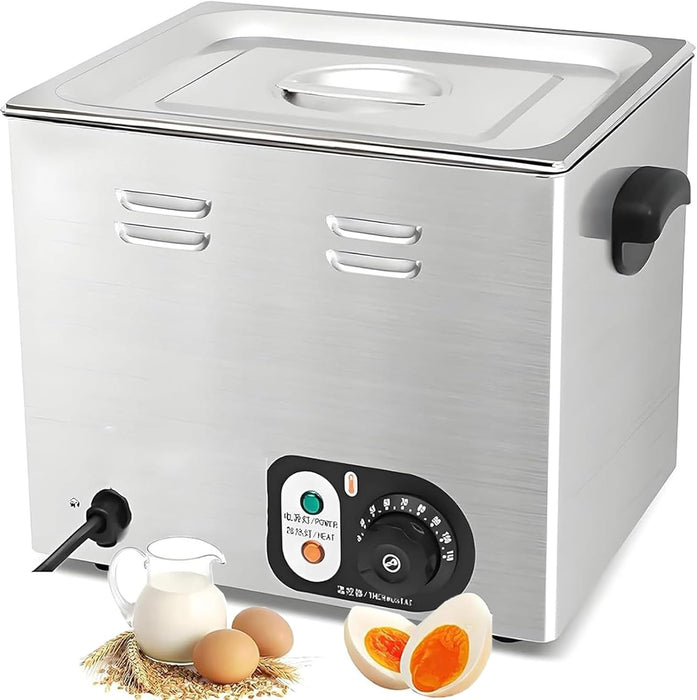 2600W Commercial Egg Boiler, Stainless Steel Egg Cooker with Mesh Basket, 45 Pcs Electric Poached Egg Maker with 30~110°C Temperature Control for Soft-Boiled/Half-Boiled Egg