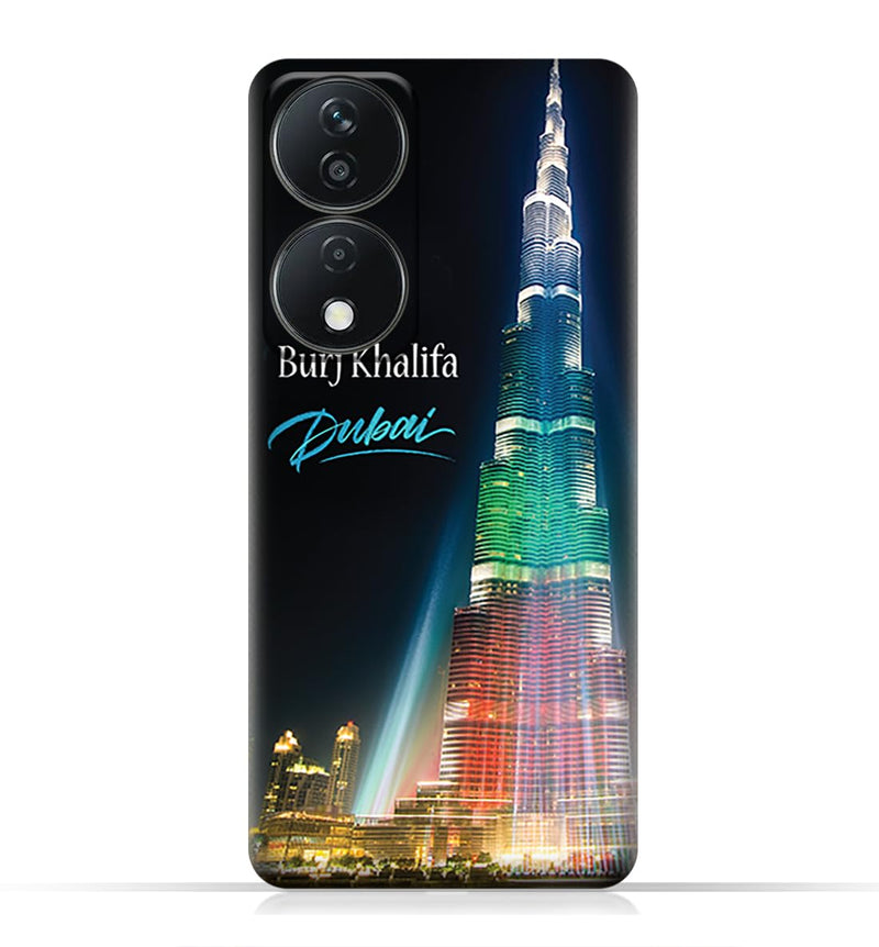AMC Design TPU Mobile Case Cover compatible with Honor X7b model with Burj Khalifa Illuminated Pattern
