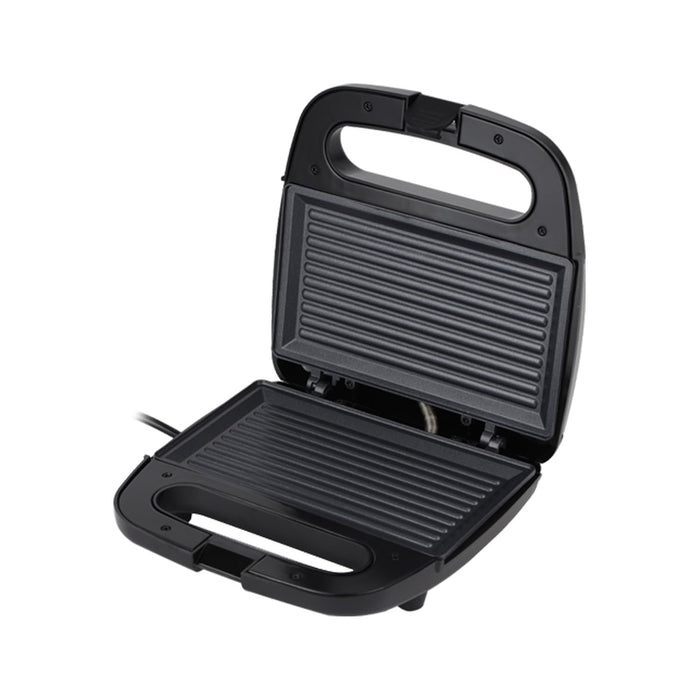 Geepas Portable Powerful 2 Slice Grill Maker with Non-Stick Coated Plates With Safety Locks,Cool Touch Handle & Skid- Resistant Feet, Power On & Ready Light Indicators 750 W GGM6001 Black
