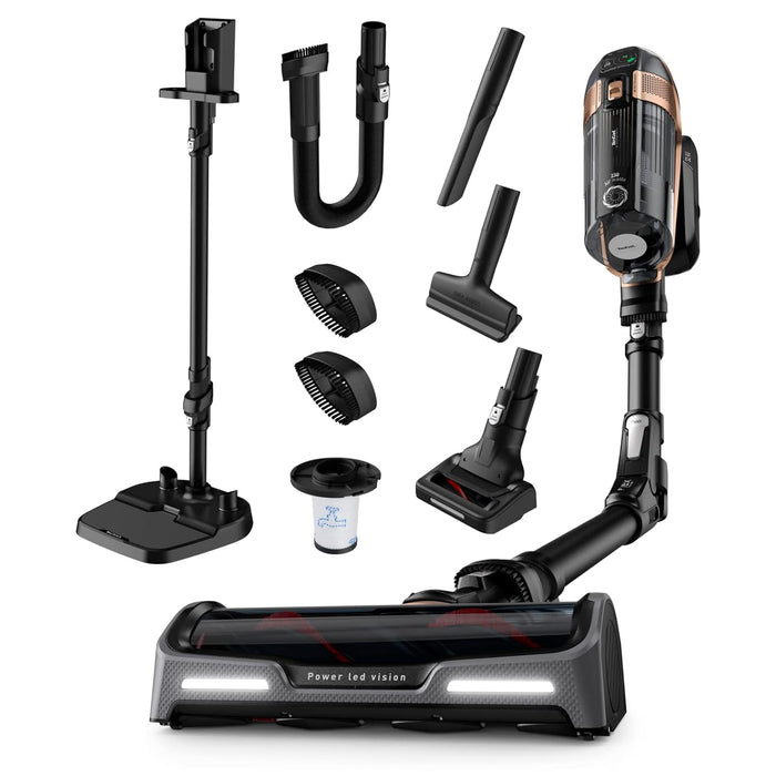 TEFAL Vacuum Cordless Vacuum Cleaner | X-Force Flex 15.60 Vacuum Cleaner Cordless | With Docking Station | 230 Air Watts | Flex Technology | Animal Kit |Black/Copper | TY99F1HO