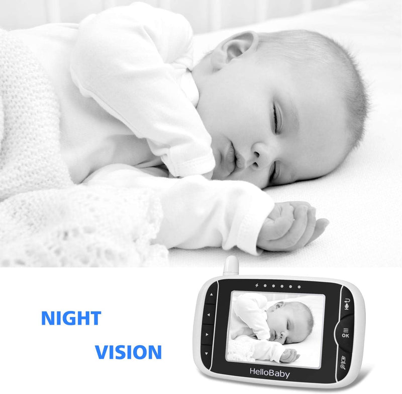 HelloBaby HB32 Wireless Video Baby Monitor 3.2in LCD Display 960ft with 2-Way Talk System, Infrared Night Vision