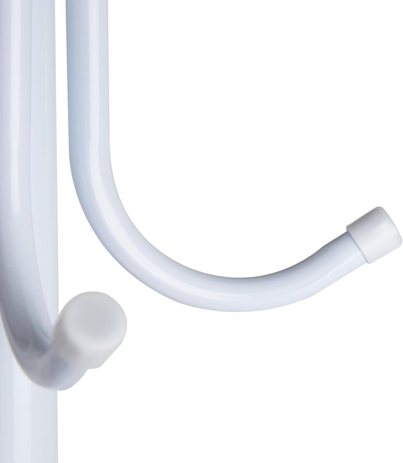 Mind Reader COATRACK11 Standing Metal Coat Rack Hat Hanger 11 Hook for Jacket, Purse, Scarf Rack, Umbrella Tree Stand, Black