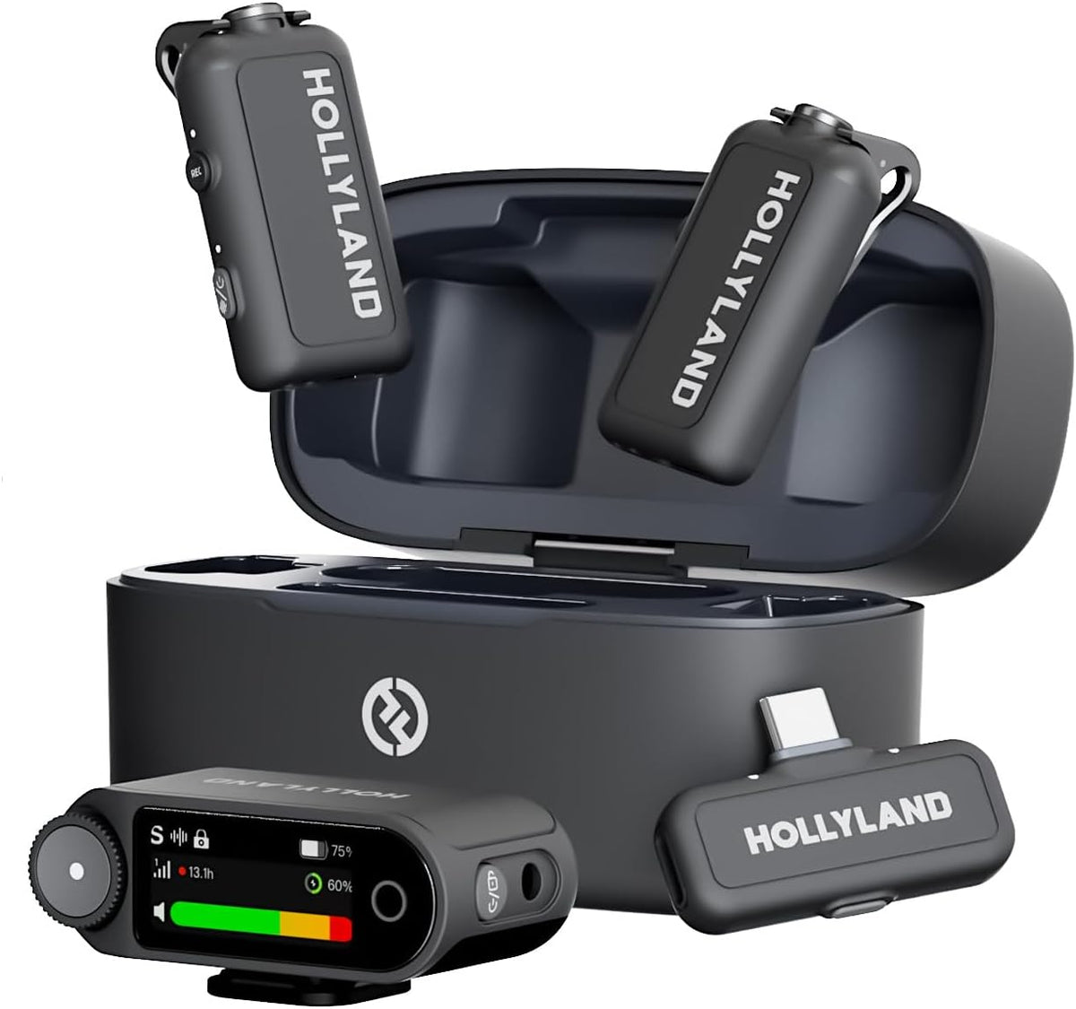 Hollyland LARK MAX 2 Combo-4 Person Version, Wireless Lavalier Microphone, Tailored for Multi-Person Shooting Scenarios, Microphone for Camera, iPhone, Android, (4TX + 2RX+ Charging Case) – image 4