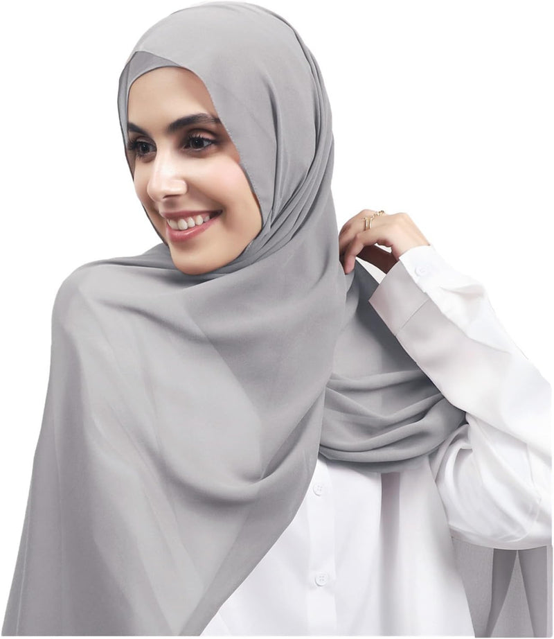 HURESON Instant Chiffon Hijab Set 3-in-1 Hijabs Scarf with Built-in Magnets and Undercap Head Wraps with Model Cap