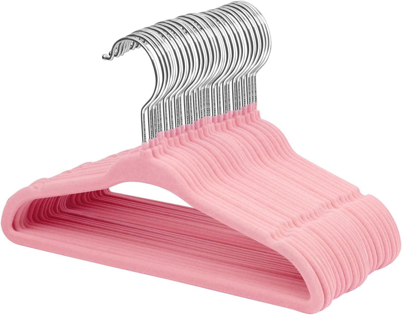 ManGotree Baby Velvet Clothes Hangers, Kids Toddler Children's Hangers for Clothes Space Saving Non-Slip (30 Pack, White)