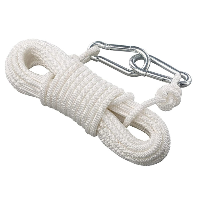 KASTWAVE Clothesline, 15M Long Cotton Clothesline Rope Laundry Line Rope Craft Drying Rope Adjustable for Camping Travel & Home Use DIY Rope as Candle Replacement Wick Laundry Line Dryer Rope (White)