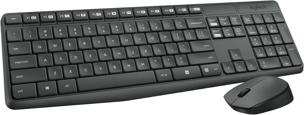 Logitech MK235 Wireless Keyboard And Mouse Combo, 2.4 Ghz, English/ Arabic, Black