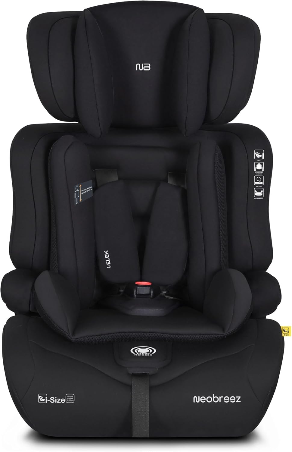 I-ELEK Universal Baby/Kids/Child/Toddler Safety 3-In-1 Car Seat,I-Size,ECER129,High Back Booster Car Seat,Adjustable Headrest,3-Point Safety Belt,5 Point Harness,9-36 Kg,9m-12Yrs,Group 1/2/3