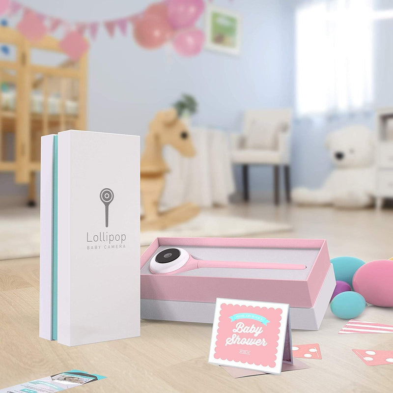 HogoR Lollipop Baby Monitor with True Crying Detection (Cotton Candy) - Smart WiFi Baby Camera - Camera with Video, Audio and Sleep Tracking