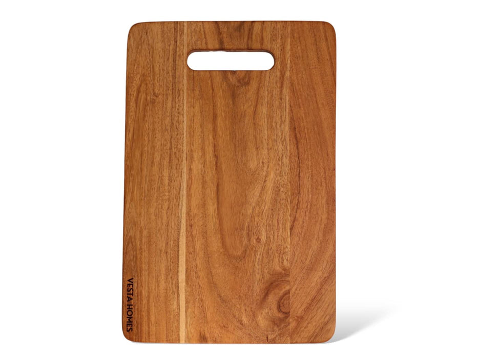 Vesta Homes Wooden Cutting/Chopping/Serving Board, Platter for Vegetables, Cheese and Charcuterie | Acacia Wood | 33 x 21.5 x 1.5 cm | Handcrafted in India