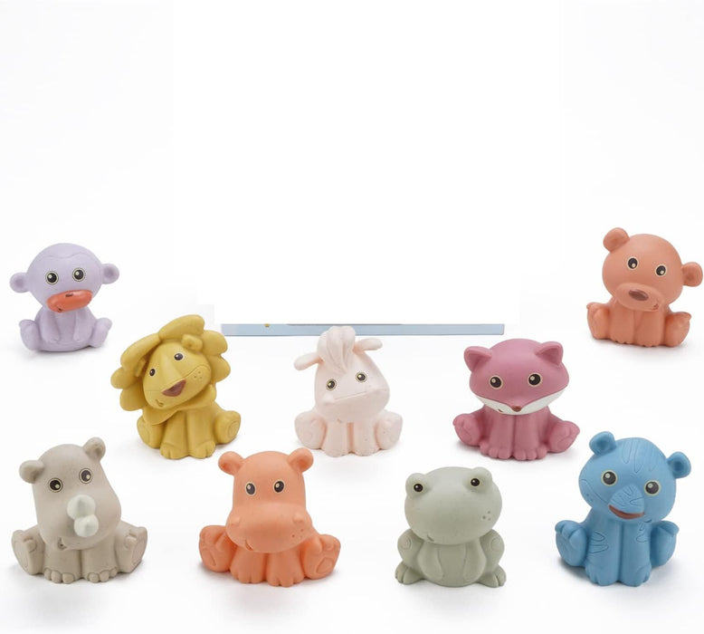 NALACAL Mold Free Animal Baby Bath Toys for Toddlers/ Infants 6 - 12 Months, 9 Pack No Hole No Mold Silicone Bathtub Toys Eco-Friendly Non Toxic Bathtub Float Toy for Water Play Kids