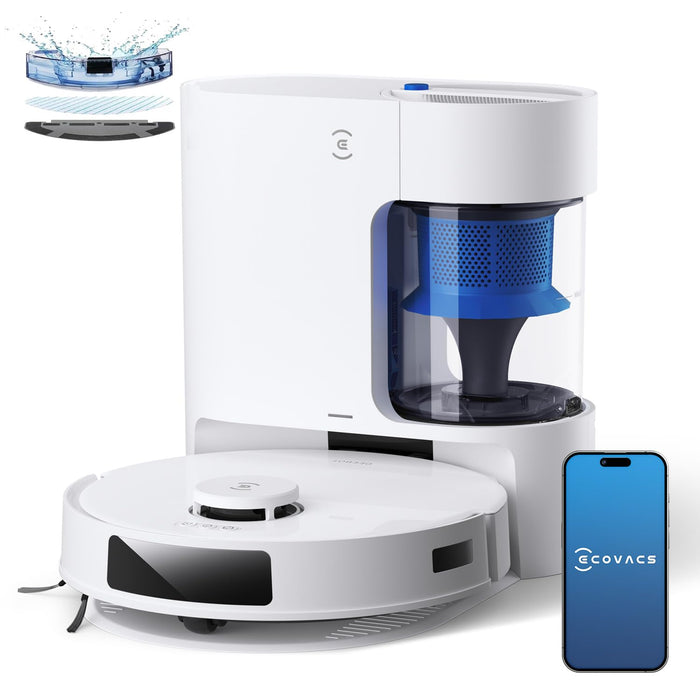 ECOVACS 【Upgrade N10+】8000 Pa DEEBOT N20 Pro Plus Robot Vacuum Cleaner for Deep Cleaning and Mopping, Baglass Auto-Empty Station, Anti-Tangle Technology, TrueMapping Intelligent Path Planning, APP
