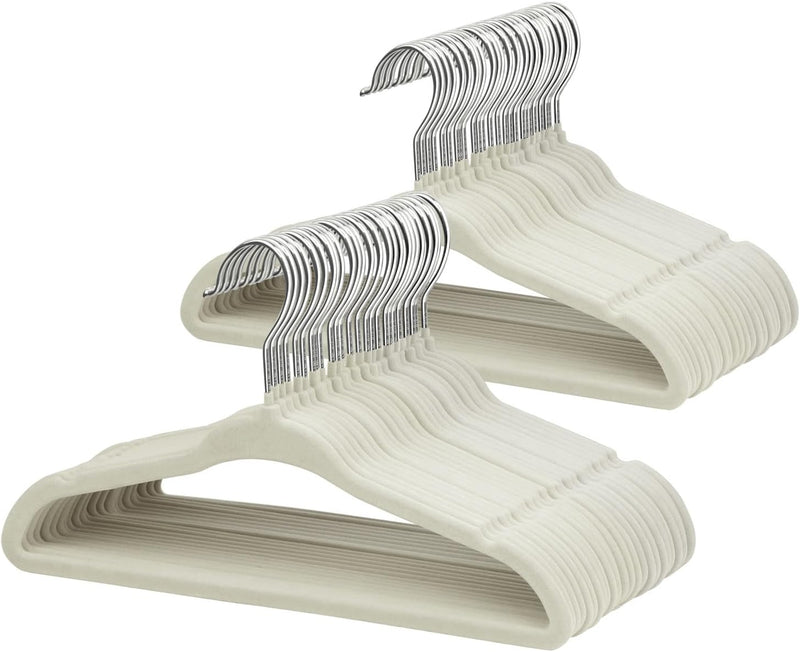 ManGotree Baby Velvet Clothes Hangers, Kids Toddler Children's Hangers for Clothes Space Saving Non-Slip (30 Pack, White)