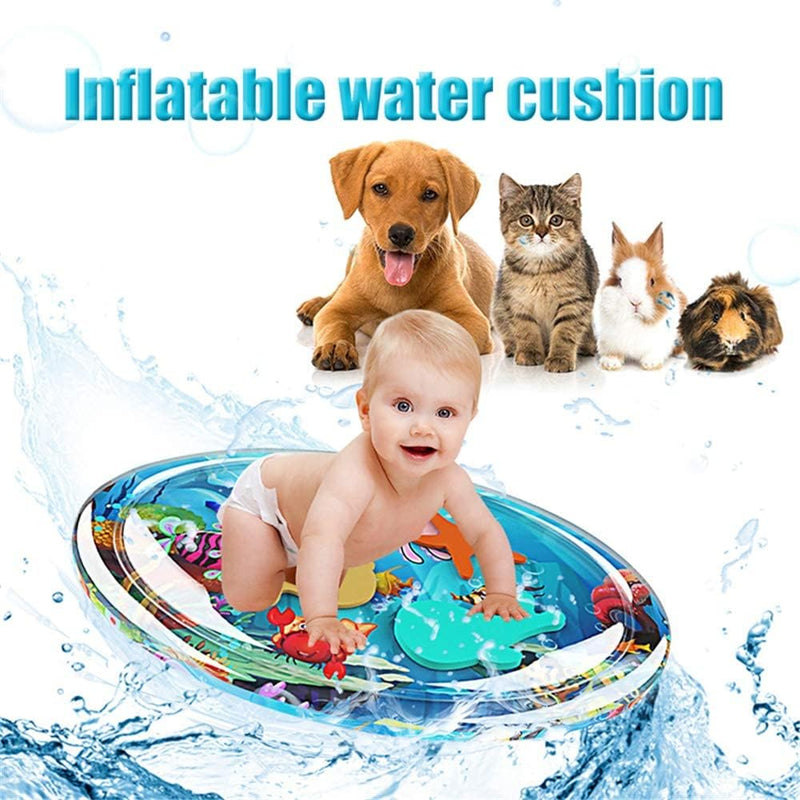 Infants Baby Water Mat Bath Seats Infant Toy Swim Float Water Cushion Pat Pad with Inflator