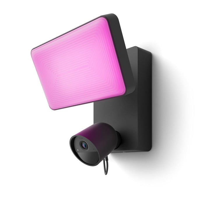 Philips Hue Secure Floodlight with Integrated Smart 1080p Home Security Camera, Black, for Outdoor Use, Easy to Install, Two-Way Talk, Works with the Security Center in the App
