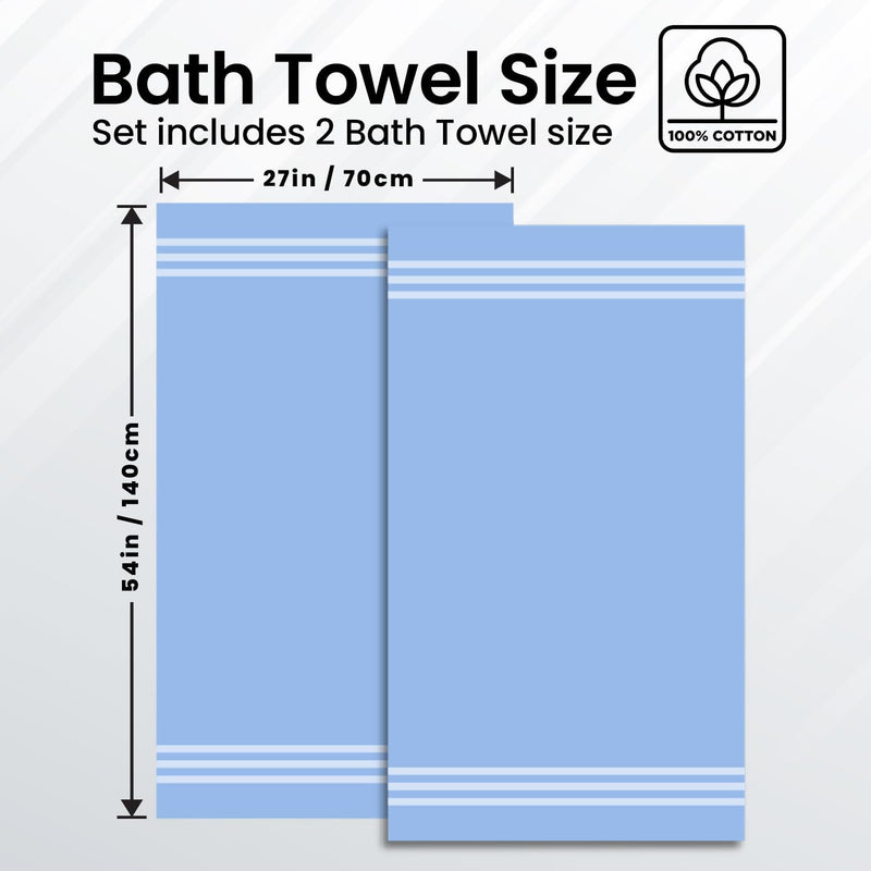 Infinitee Xclusives Premium Cotton Bath Towels Set of 2 (70 x 140 cm) Soft, Highly Absorbent, Quick Dry Towels - Perfect Towels for Bathroom, Gym, Spa & Hotel (Brilliant White)