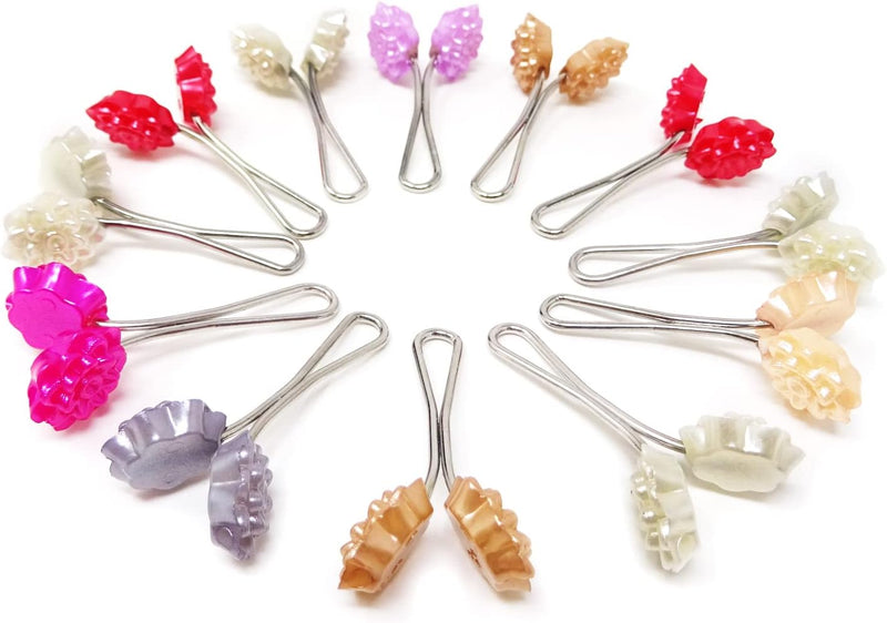 Honbay 12PCS Cute Hijab Pins Crystal Rhinestone Ball Pearl Brooch Pins Headscarf Shawl Scarf Muslim Hijab Scarf Clips Safety Pins Buttons Wedding Dress Decorative Boutonniere