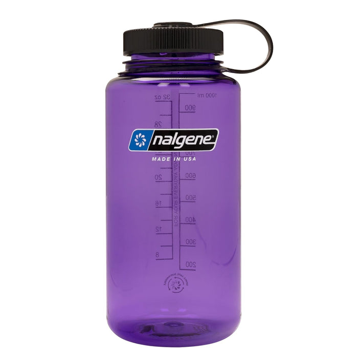 Nalgene Sustain Tritan BPA-Free Water Bottle Made with Material Derived from 50% Plastic Waste, 32 OZ, Wide Mouth, Purple