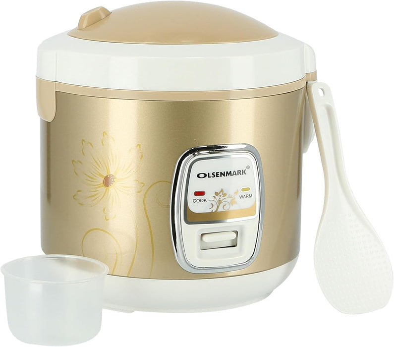 Olsenmark 3 In 1 Electric Rice Cooker, 1.2 Liter Capacity, White